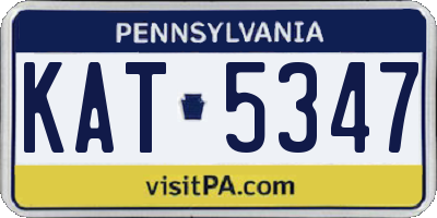 PA license plate KAT5347