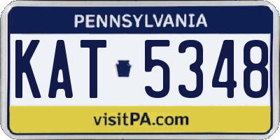PA license plate KAT5348