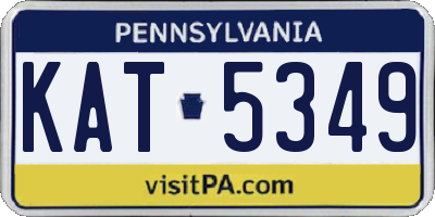 PA license plate KAT5349