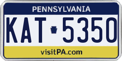 PA license plate KAT5350