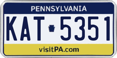 PA license plate KAT5351