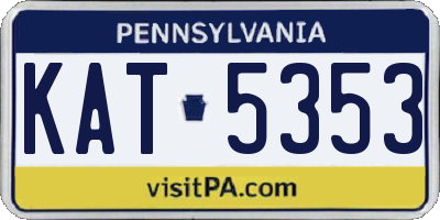 PA license plate KAT5353