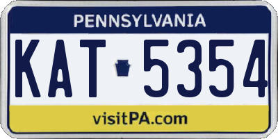 PA license plate KAT5354