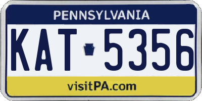 PA license plate KAT5356