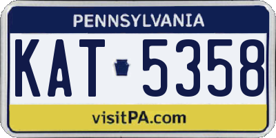 PA license plate KAT5358