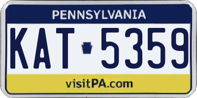 PA license plate KAT5359