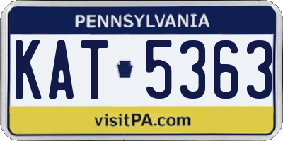 PA license plate KAT5363