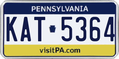 PA license plate KAT5364
