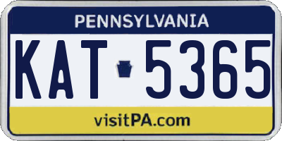 PA license plate KAT5365