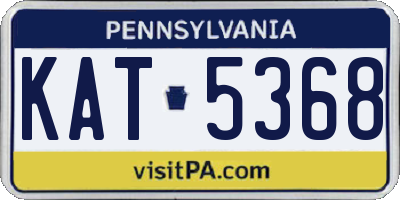 PA license plate KAT5368