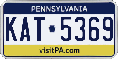 PA license plate KAT5369