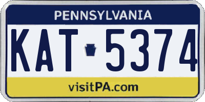 PA license plate KAT5374