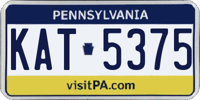 PA license plate KAT5375