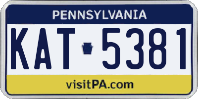PA license plate KAT5381