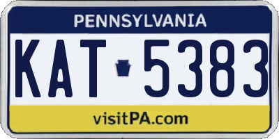 PA license plate KAT5383