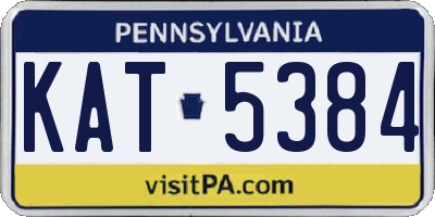 PA license plate KAT5384