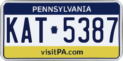 PA license plate KAT5387