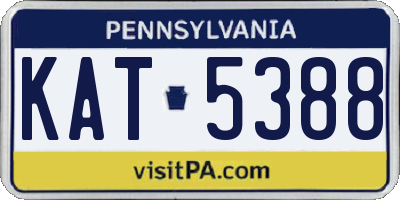 PA license plate KAT5388