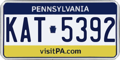 PA license plate KAT5392