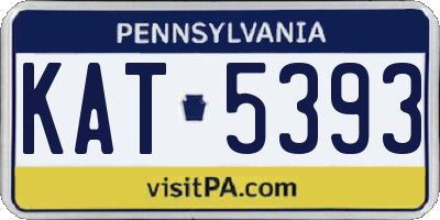 PA license plate KAT5393