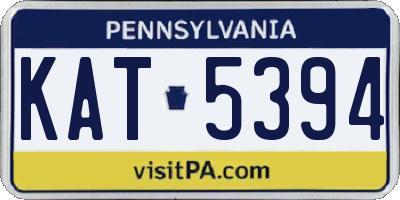 PA license plate KAT5394