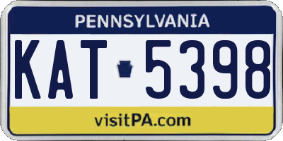 PA license plate KAT5398