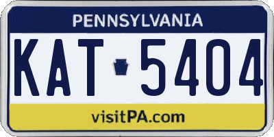 PA license plate KAT5404