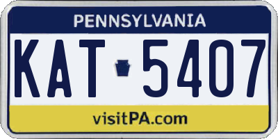 PA license plate KAT5407