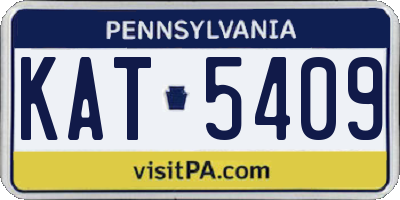PA license plate KAT5409