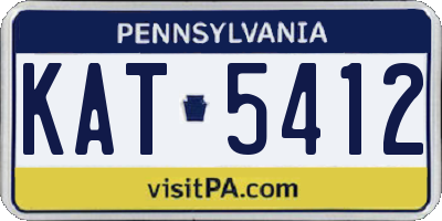 PA license plate KAT5412