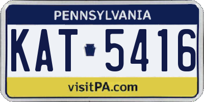 PA license plate KAT5416