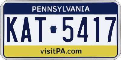 PA license plate KAT5417