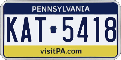 PA license plate KAT5418
