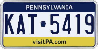 PA license plate KAT5419