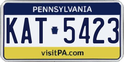PA license plate KAT5423