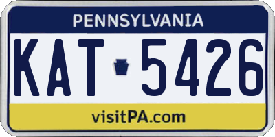 PA license plate KAT5426
