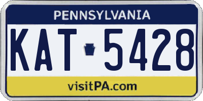 PA license plate KAT5428