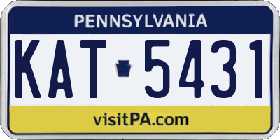 PA license plate KAT5431