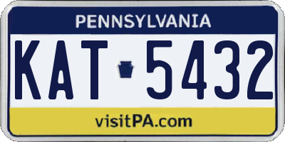 PA license plate KAT5432