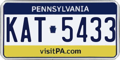 PA license plate KAT5433