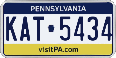 PA license plate KAT5434