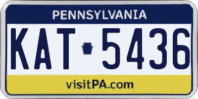 PA license plate KAT5436