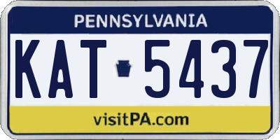 PA license plate KAT5437