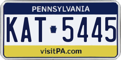 PA license plate KAT5445