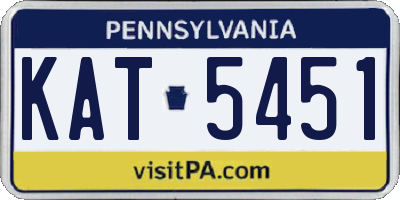 PA license plate KAT5451