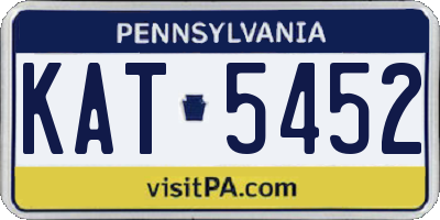 PA license plate KAT5452