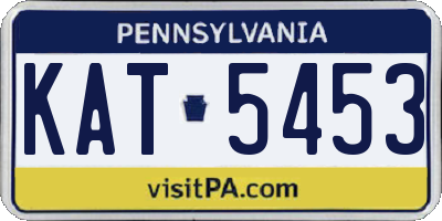 PA license plate KAT5453
