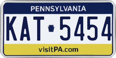 PA license plate KAT5454