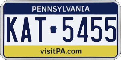PA license plate KAT5455