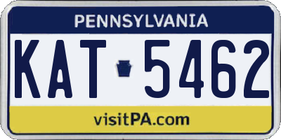 PA license plate KAT5462